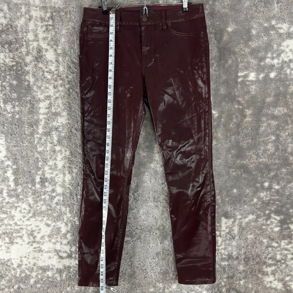 Level 99 Size 30/10 Stretch Casual Minimalist Jeans Maroon Button Zip‎
